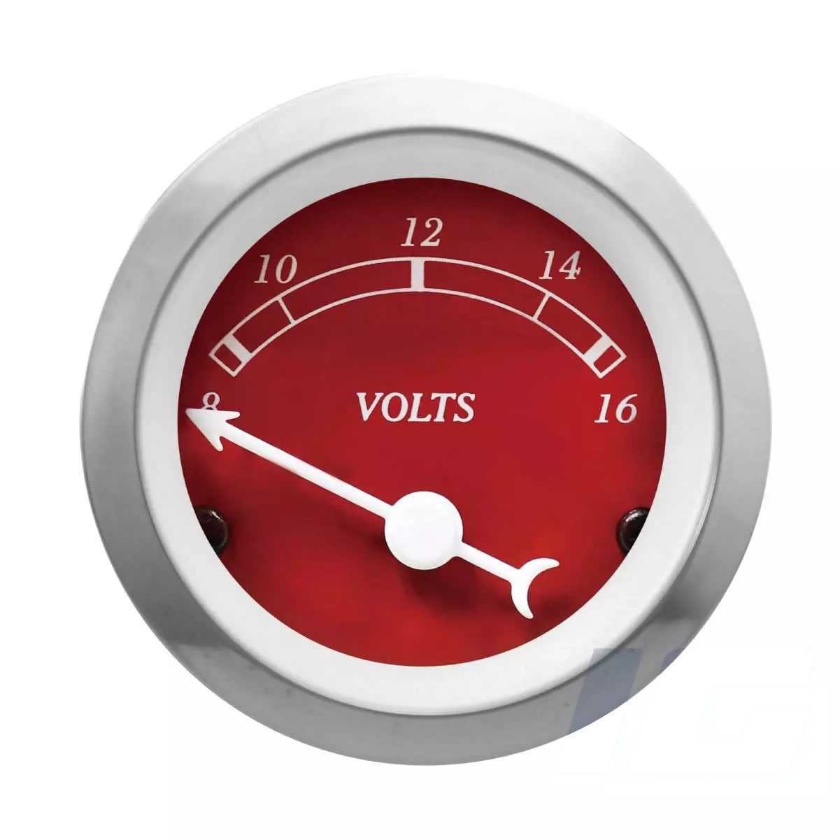 Red Face White Needle - Volt Gauges